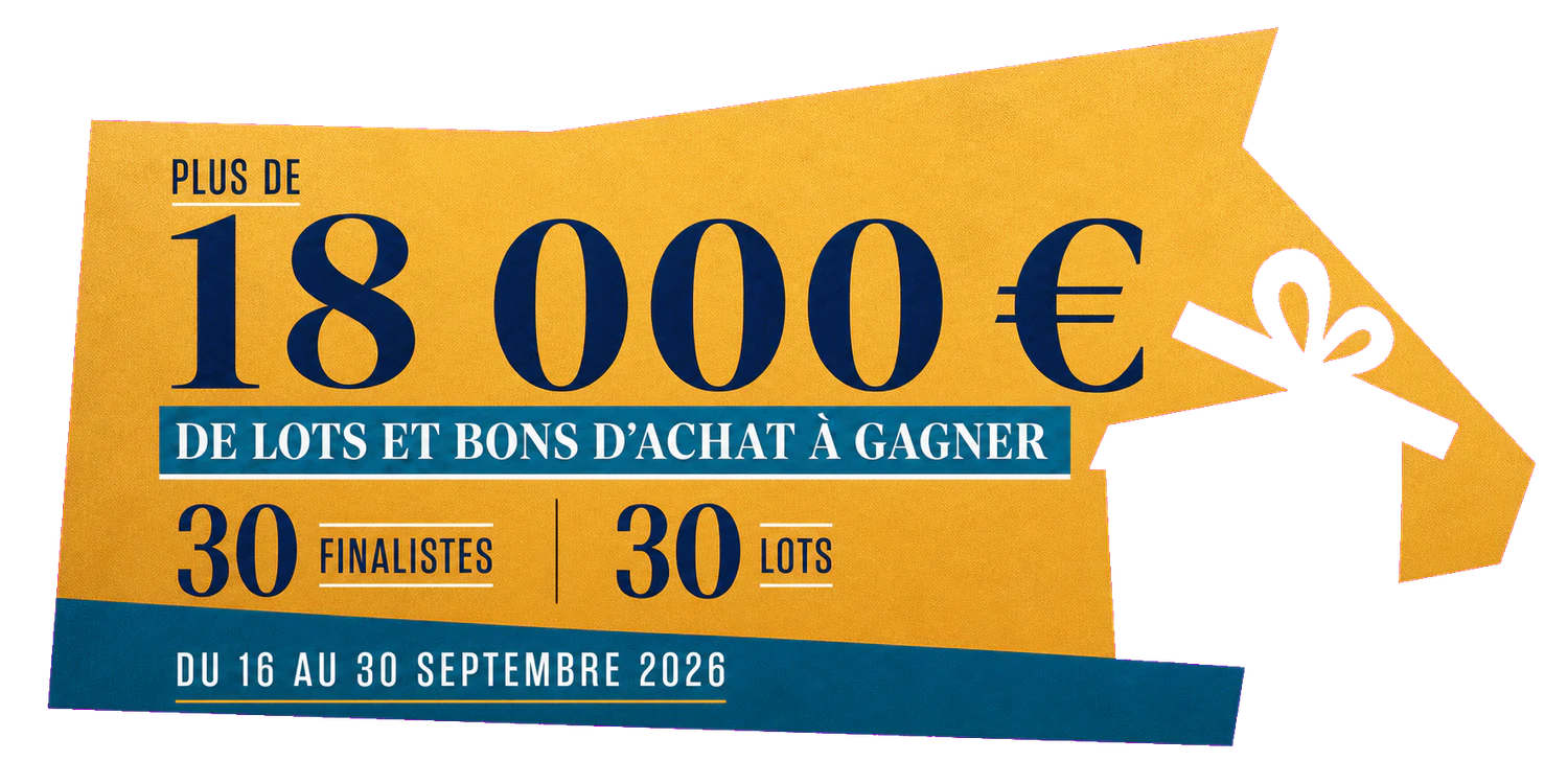 Plus de 18 000 euros de lots et bons d'achat à gagner, 30 finalistes et 30 lots
