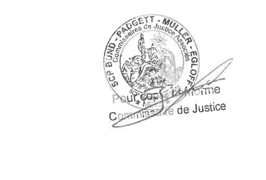 Cachet et signature du commissaire de justice sur le règlement Les Clés du Château 2026
